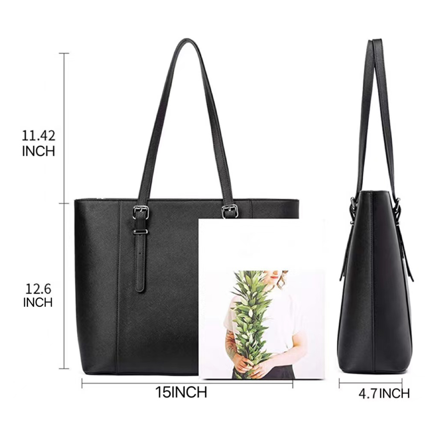 Women Briefcase Laptop Vintage Genuine Leather Handbags 2