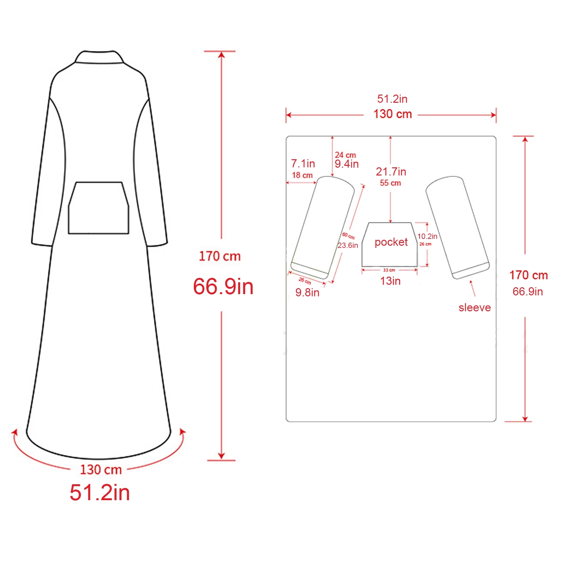 Oversized Microfiber & Sherpa Wearable Blanket 3
