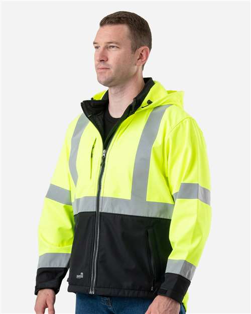 Men's Hi-Vis Class 3 Hooded Soft Shell Jacket - HVJS206 4