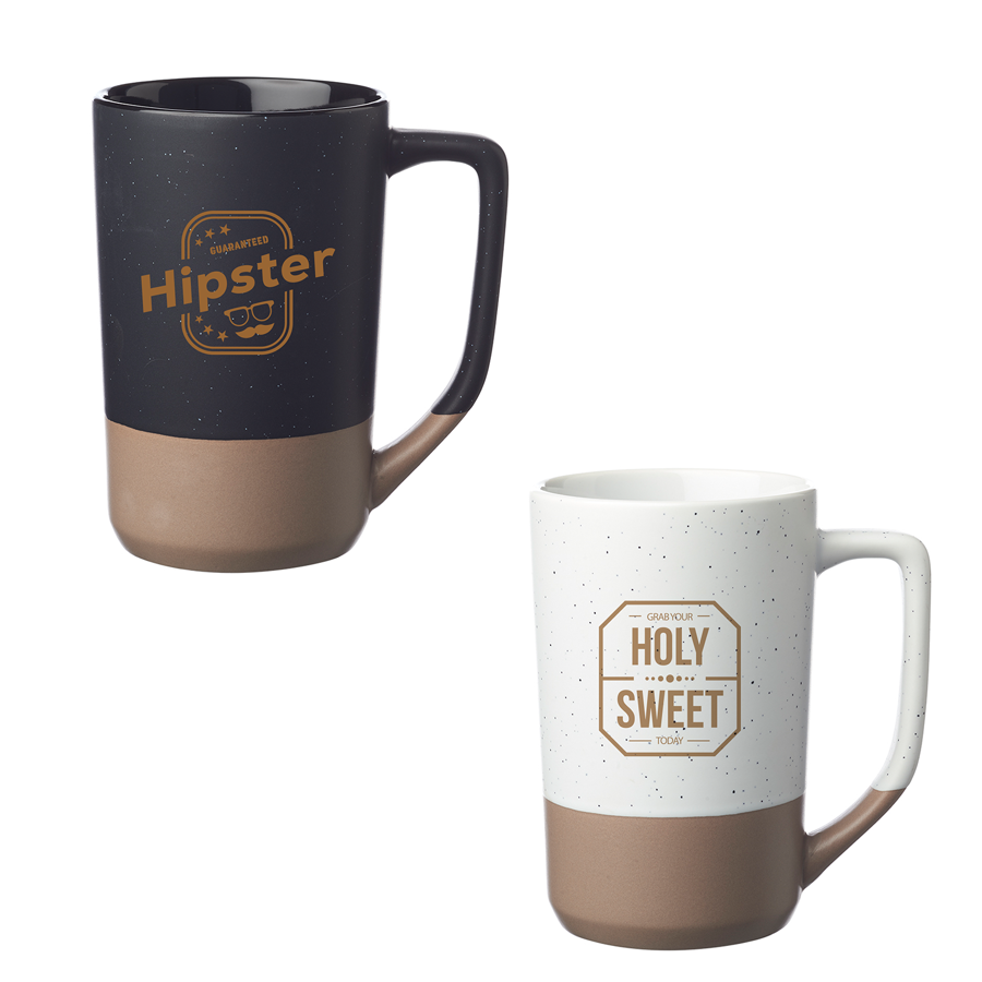 17 oz. Speckle Glazed Two-Tone Ceramic Mug 3