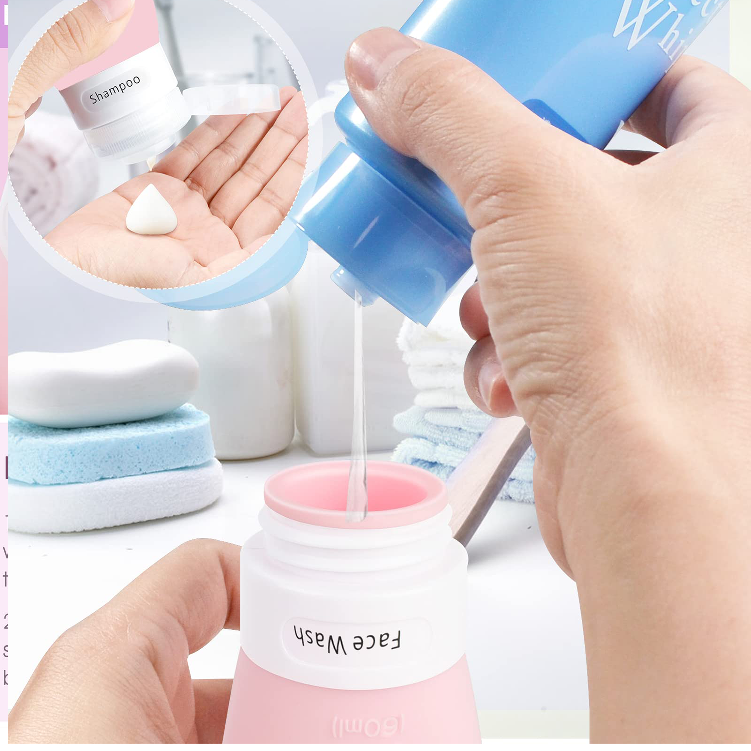 4 Pack Silicone Travel Toiletry Bottles 3