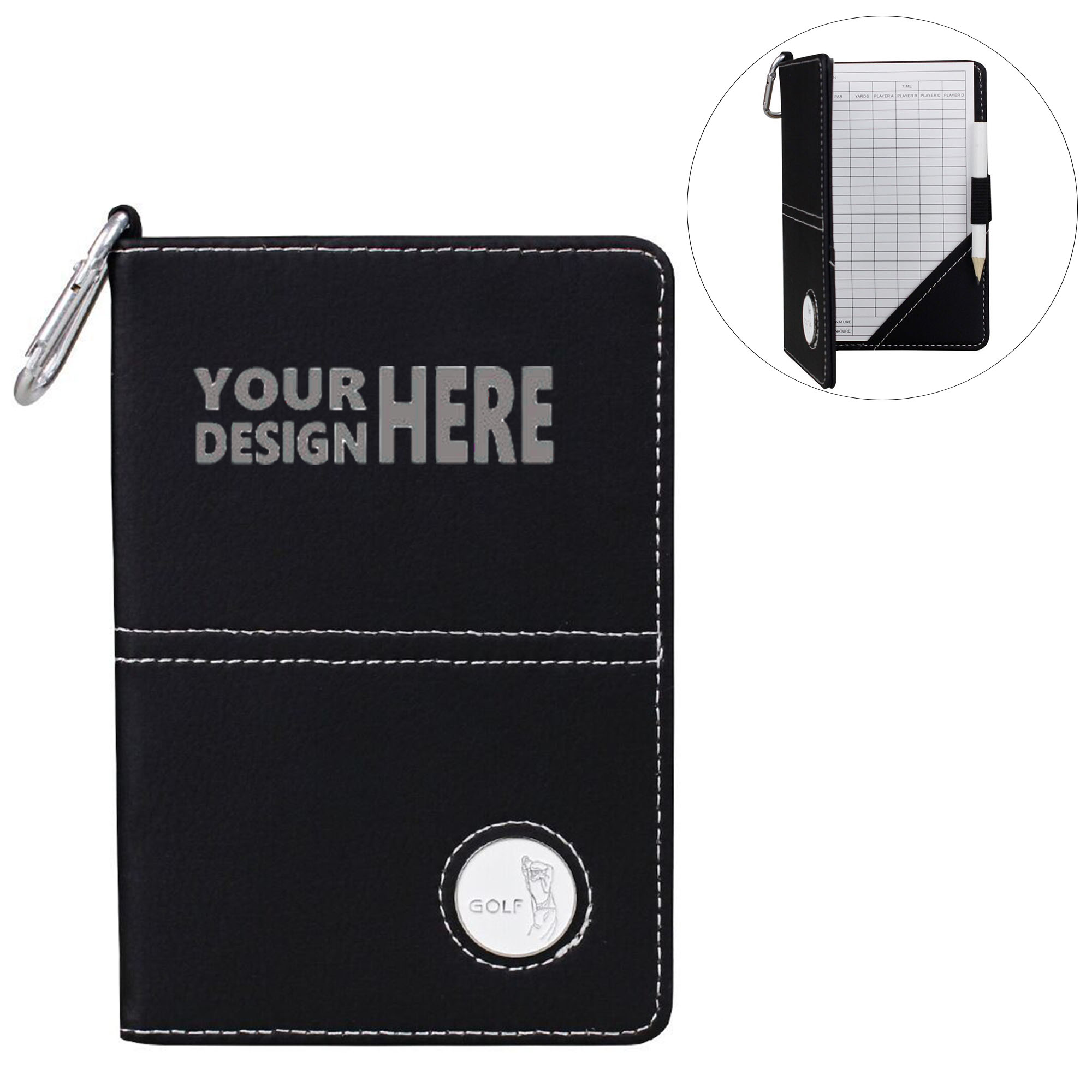 PU Leather Golf Scorecard Holder 2