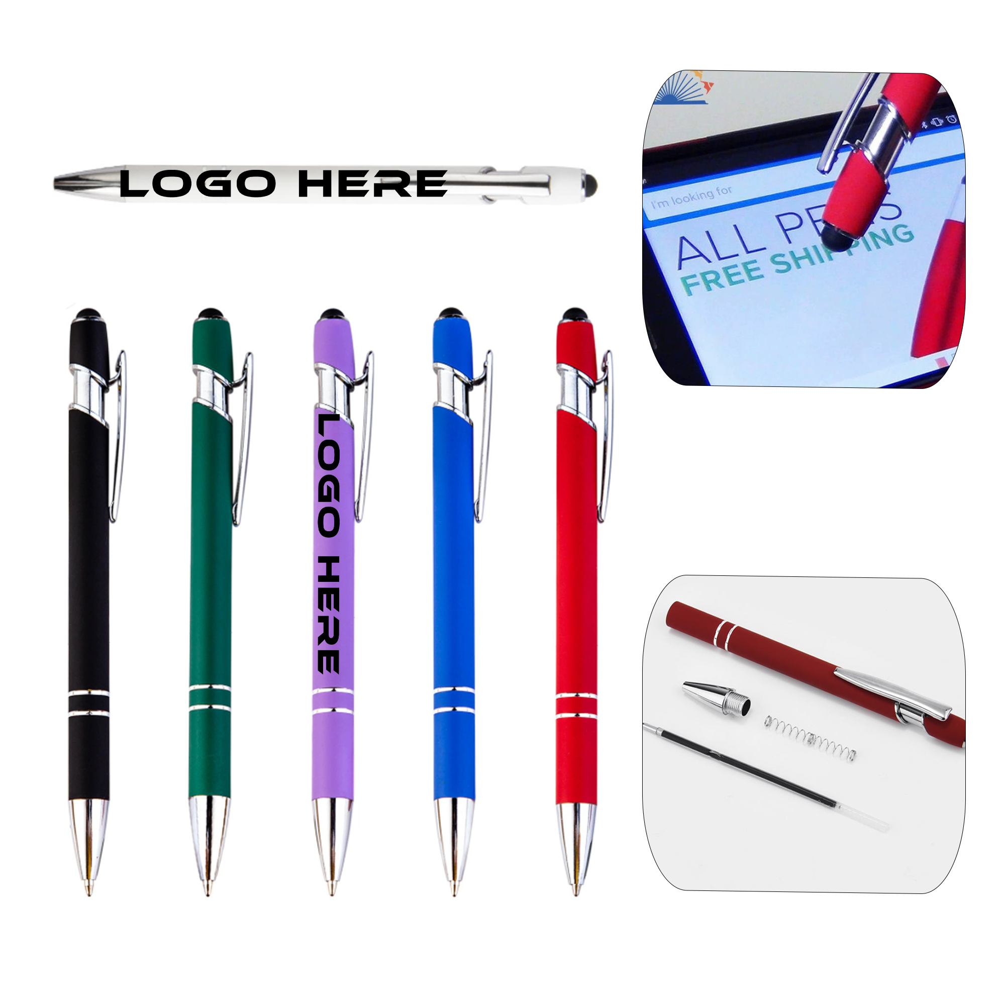 Softy Touch Screen Metal Ballpoint pen With Stylus 6