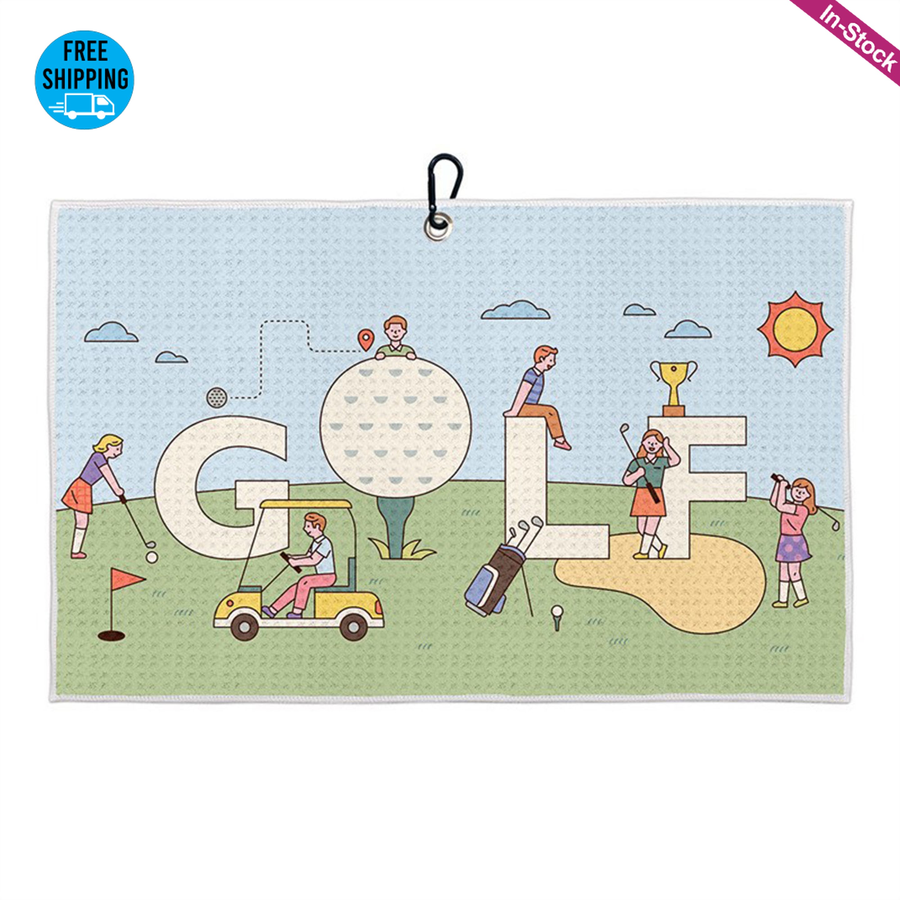 Edge to Edge Sublimation 480GSM Microfiber Waffle Golf Towel 1
