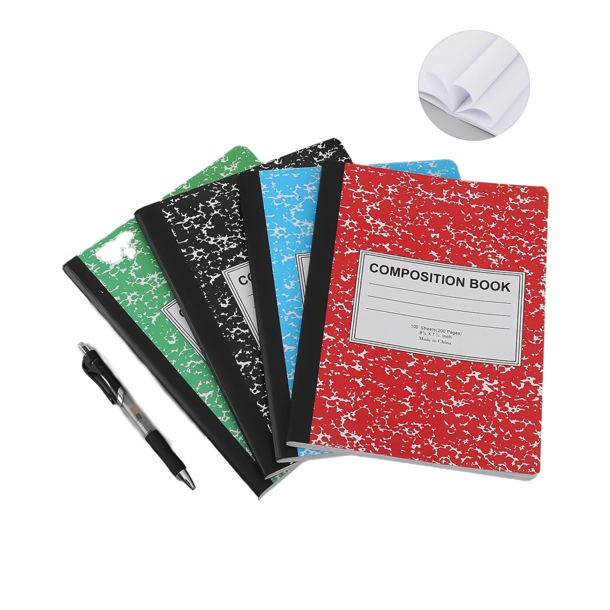 200 Pages B5 9.75''X7.5'' Marble Cover Composition Notebook 1