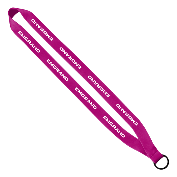 3/4" Polyester Lanyard with Sewn Silver Metal Split-Ring 179