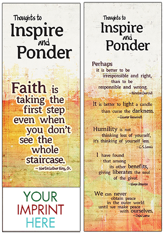 BOOKMARK - Thoughts To Inspire & Ponder Bookmark 1
