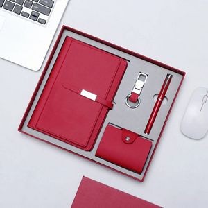 Card Holders Pen Keychain Leather Notebook Gift Sets 2