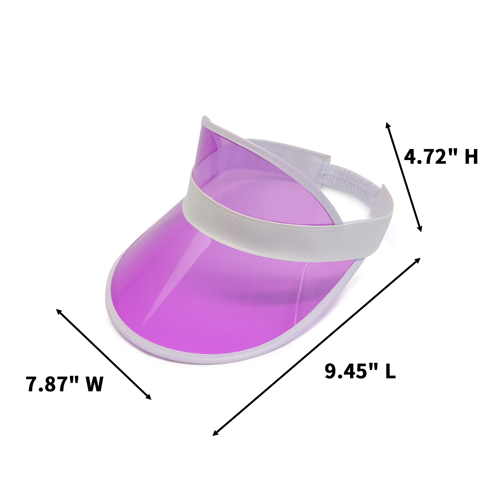 Plastic Clear UV Protection Sun Visor With Elastic Band 4