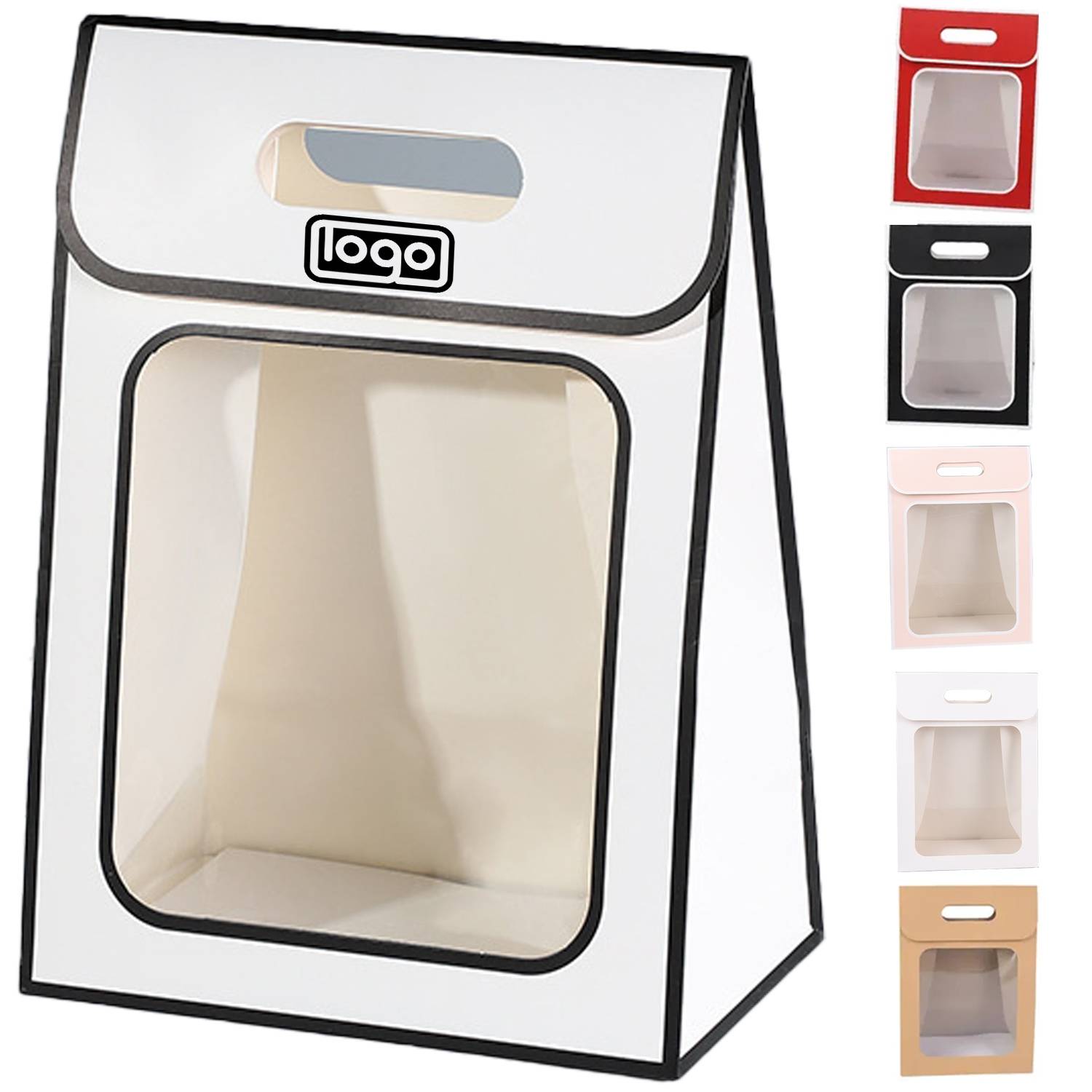 Kraft Paper Cute Gift Bags W/ Clear Window 1