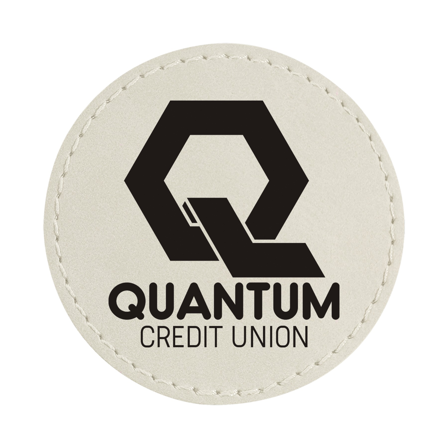 2" White Leatherette Round Patch with Adhesive