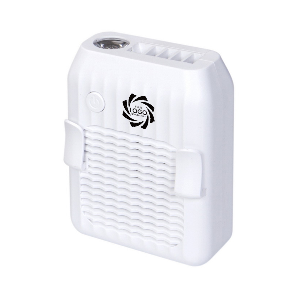Portable waist clip fan with strong light flashlight and power bank 1
