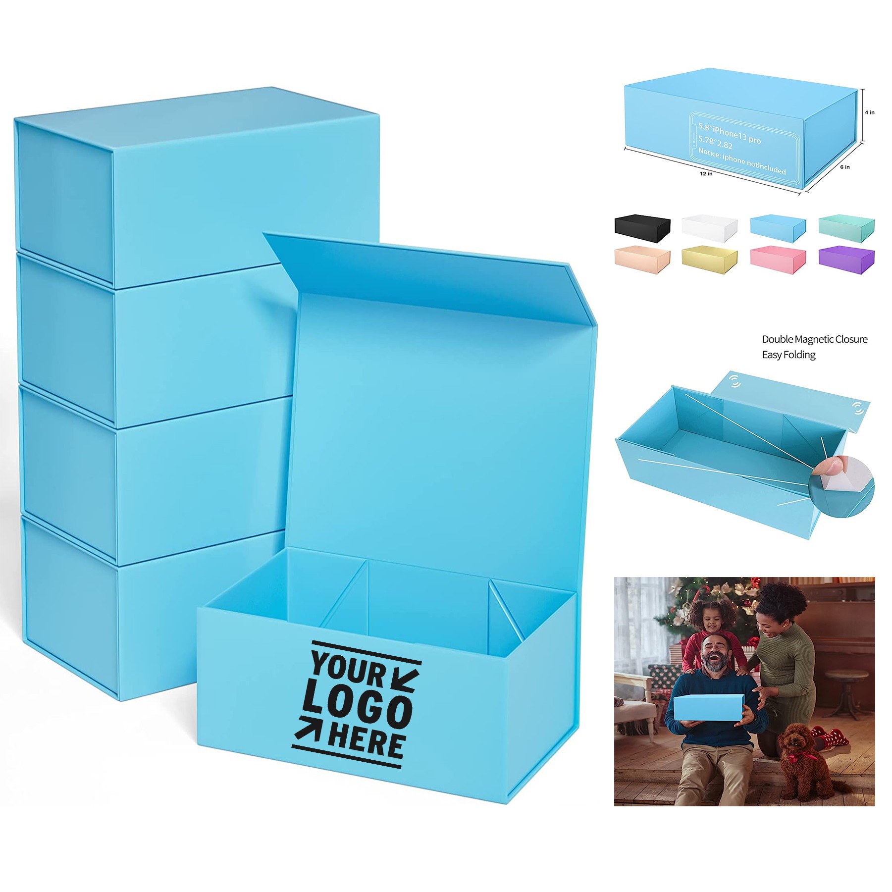 12" x 6" x 4" Gift Boxes with Magnetic Closure Lid 2