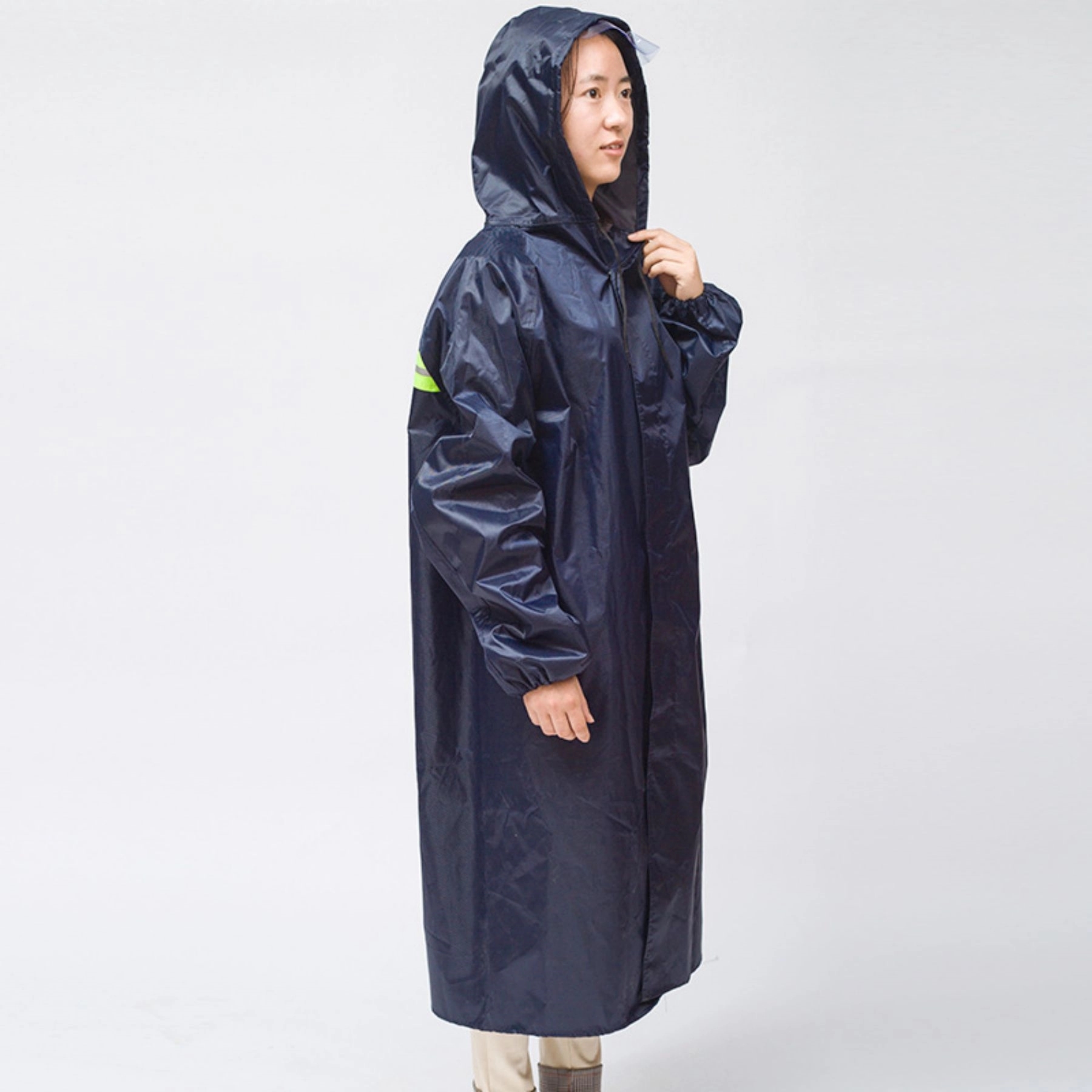 Long Sleeve Hooded Oxford Raincoat 4