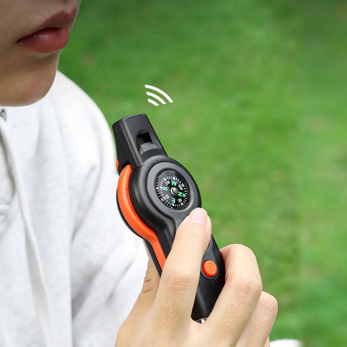 7-in-1 Survival Whistle With LED, Compass, Thermometer 1