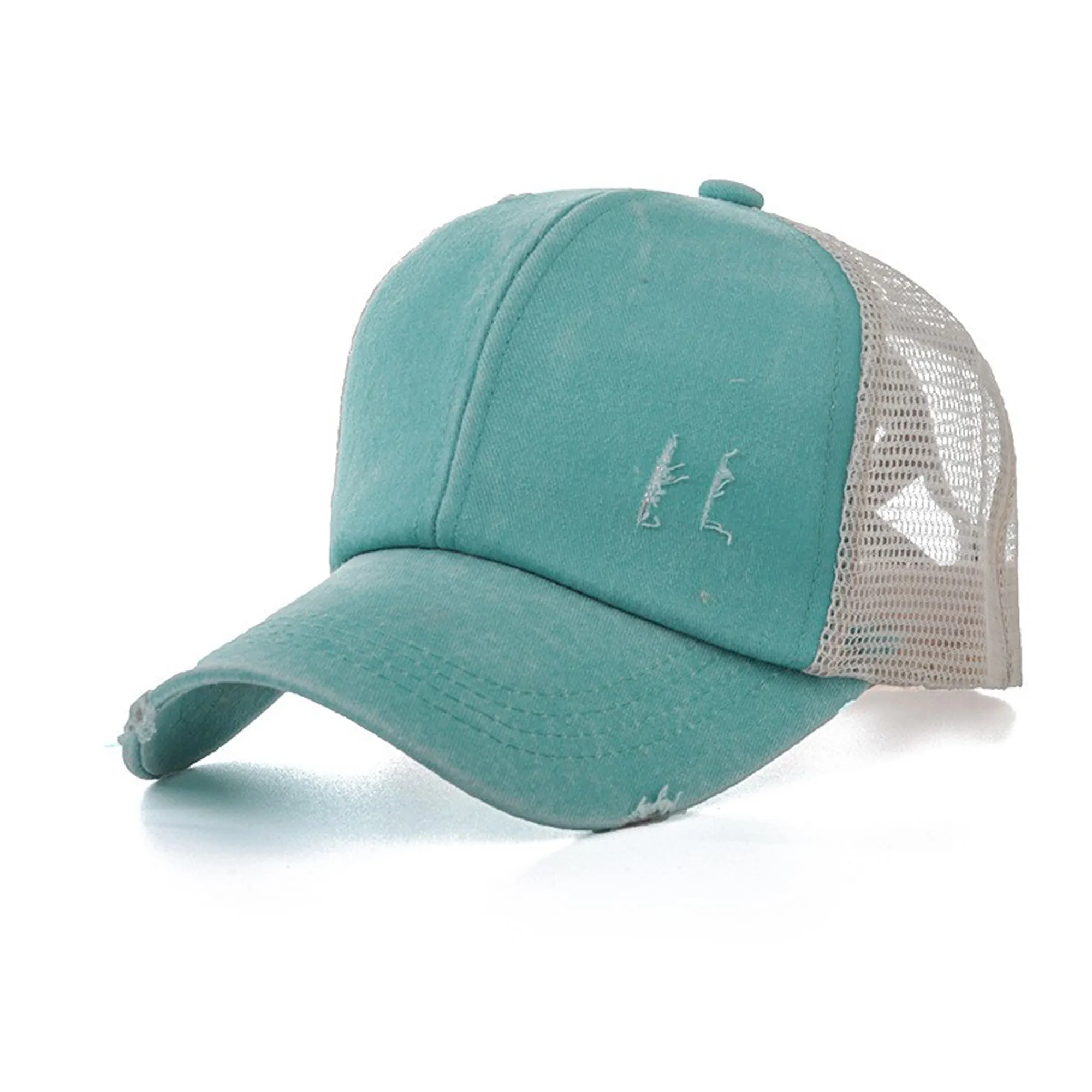 Washed Ponytail Cap w/ Mesh 9