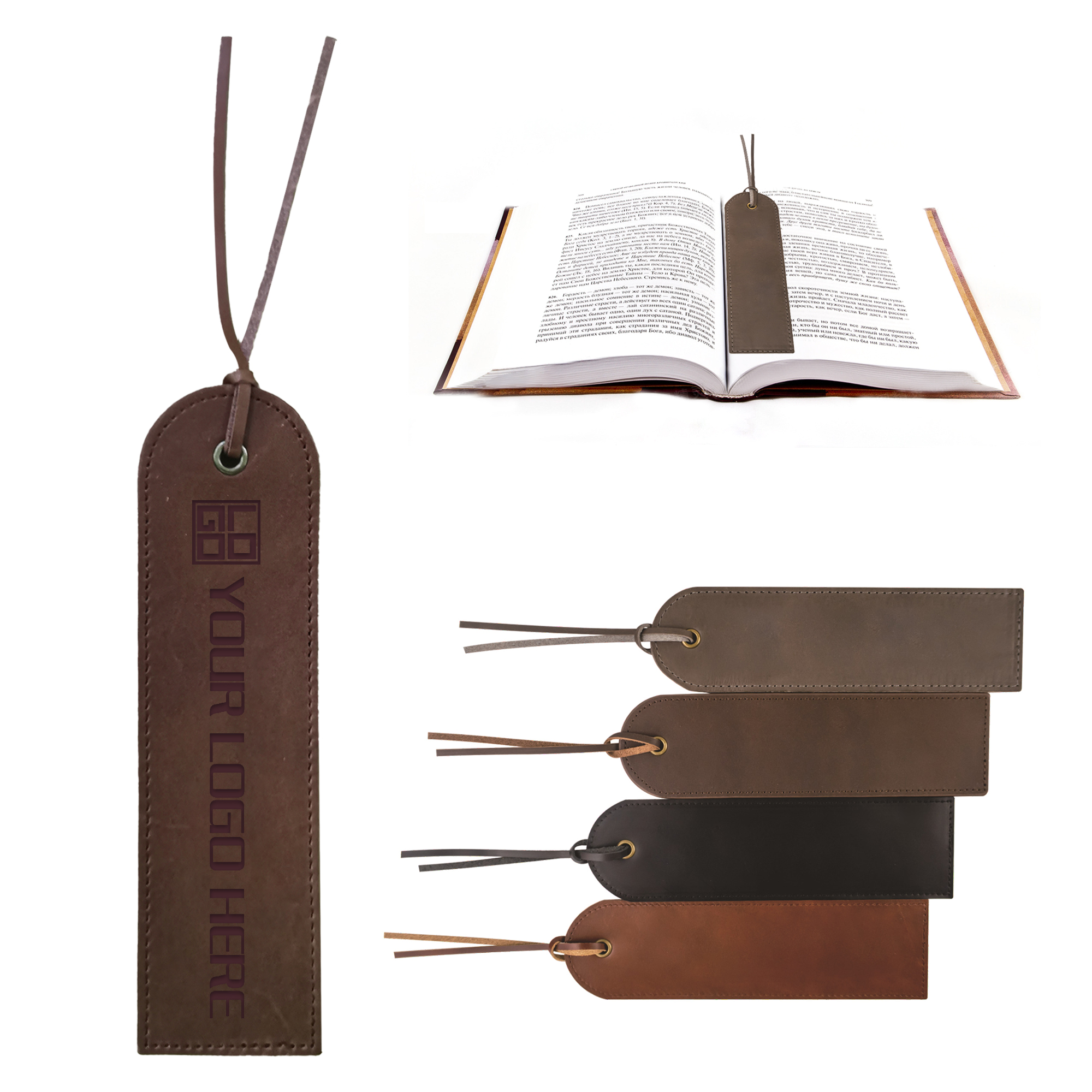 Vintage Cowhide Rounded Bookmark 2