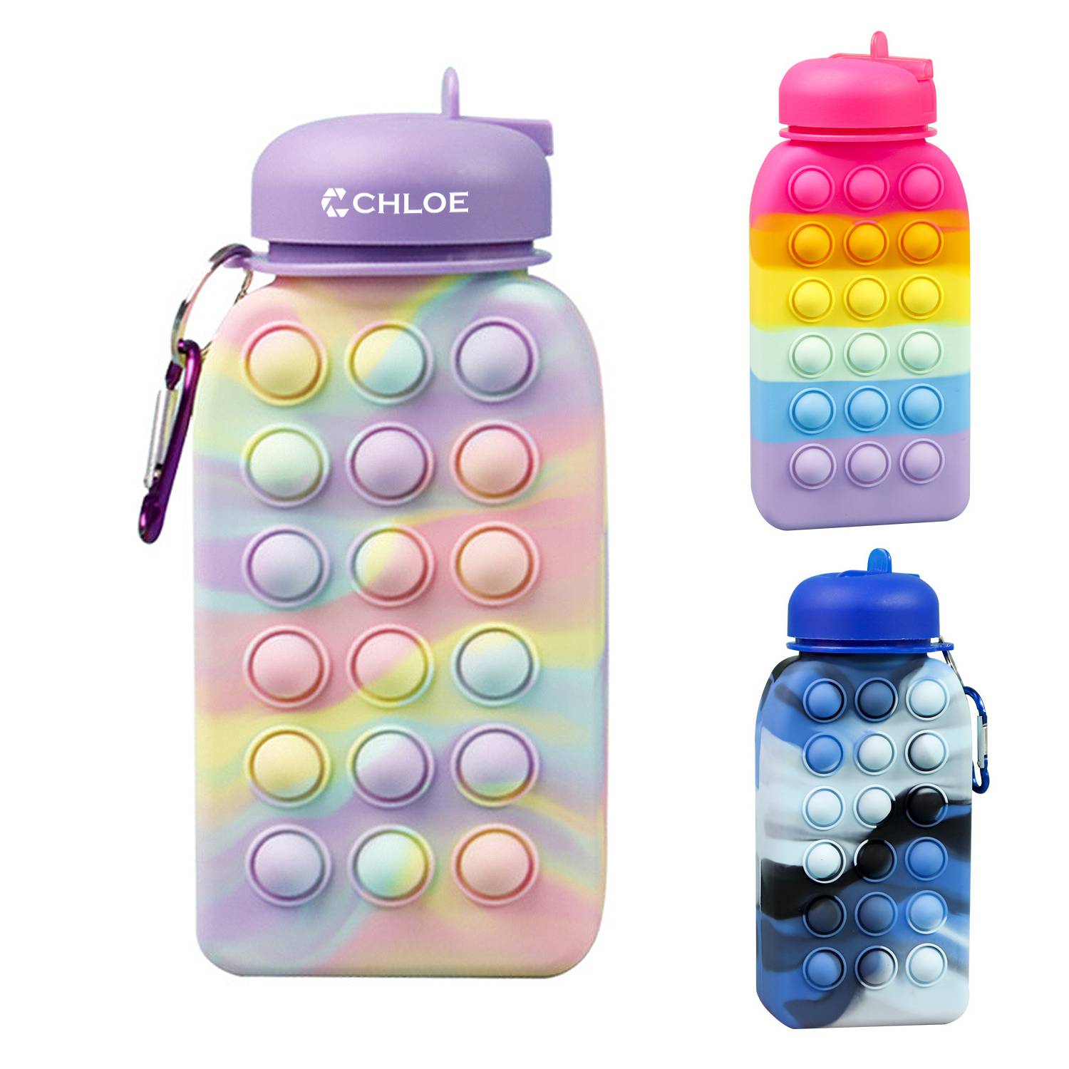 17oz Decompression Portable Bubbles Folding Water Bottle 2