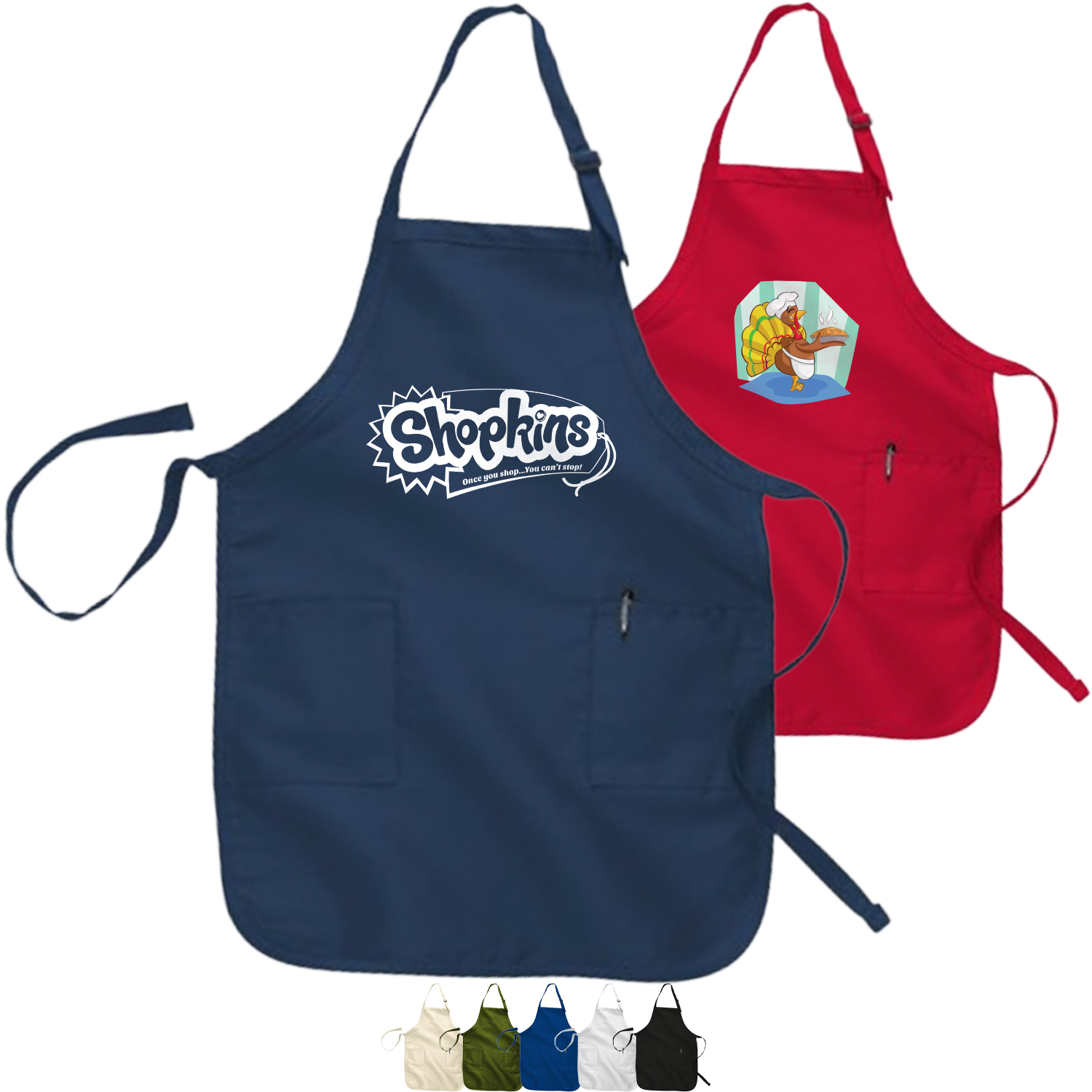 Full-Length Adjustable Apron with 2 Patch Pockets USA Decorated (22" x 30") 3