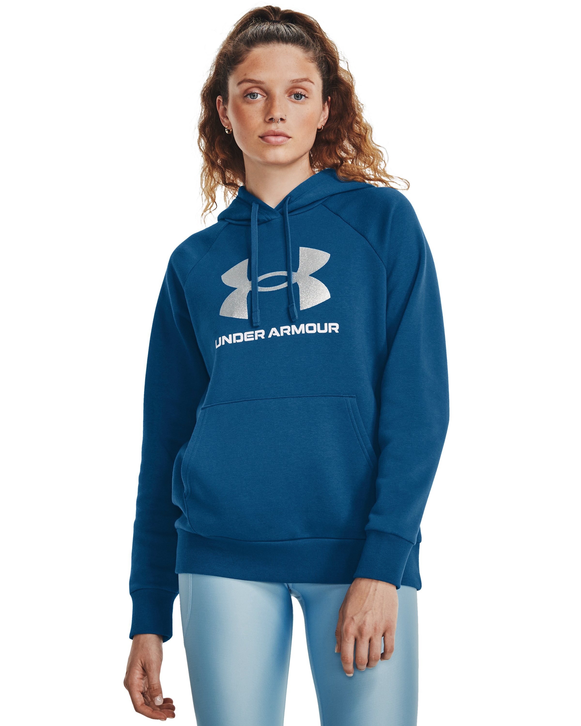 UA Rival Fleece Glitter Big Logo Women's Hoodie, custom hoodie or sweatshirt with logo imprint 4