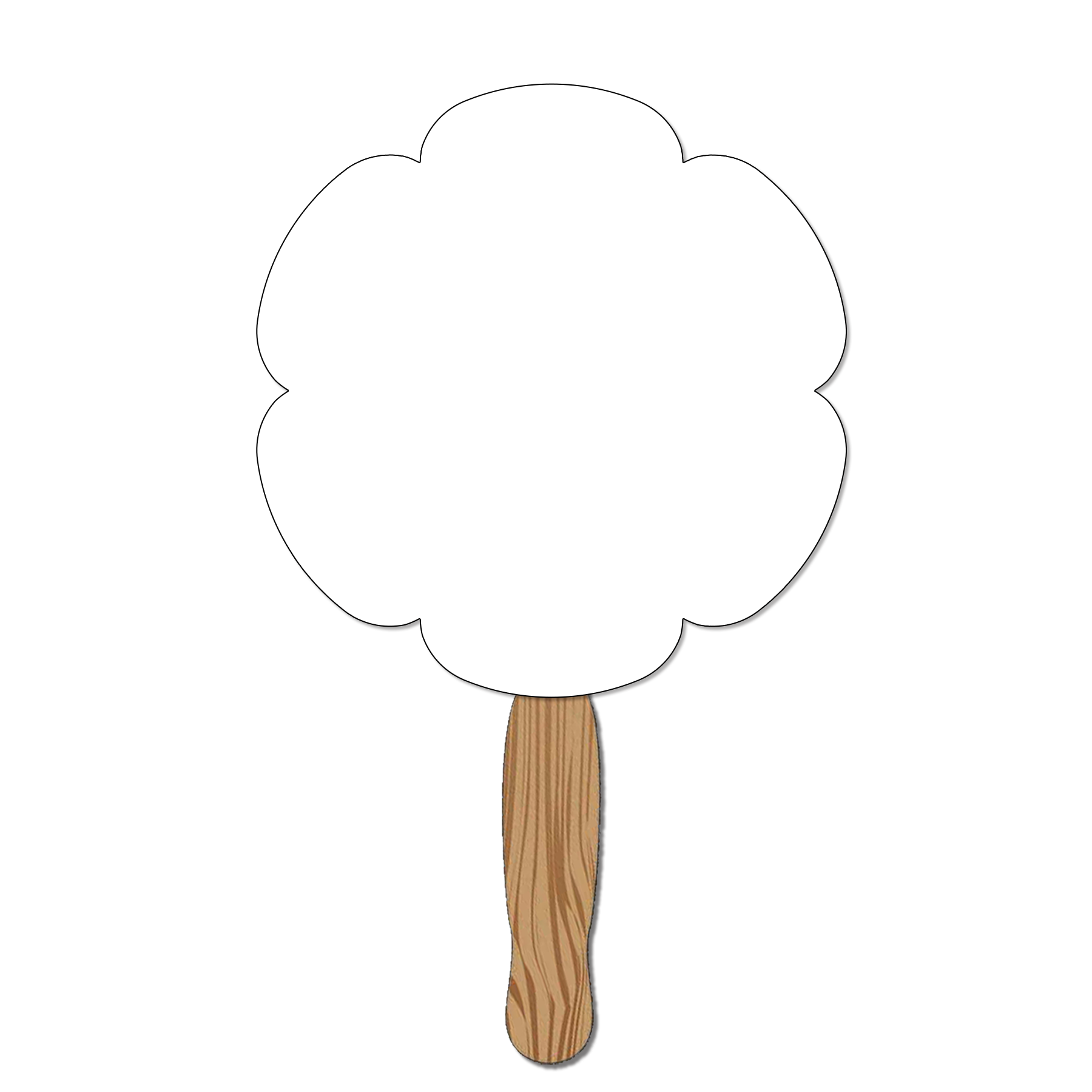 Hand Held Paper Fan - Flower 2 3