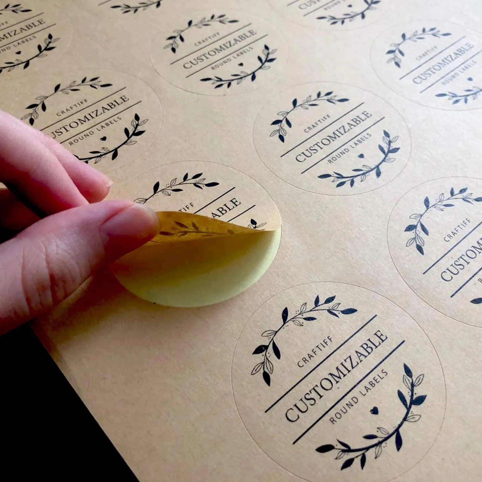 MOQ500 1.5" Round Kraft Gift Box Seal Label 3
