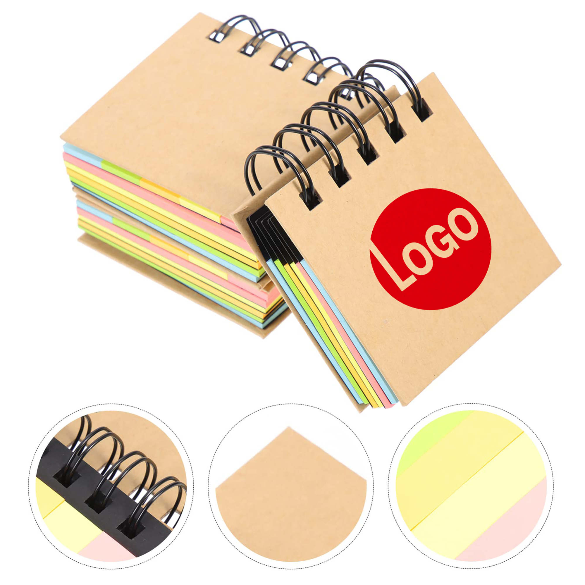 Colorful Sticky Notes Spiral Notebook with Flags and Large Pads 2