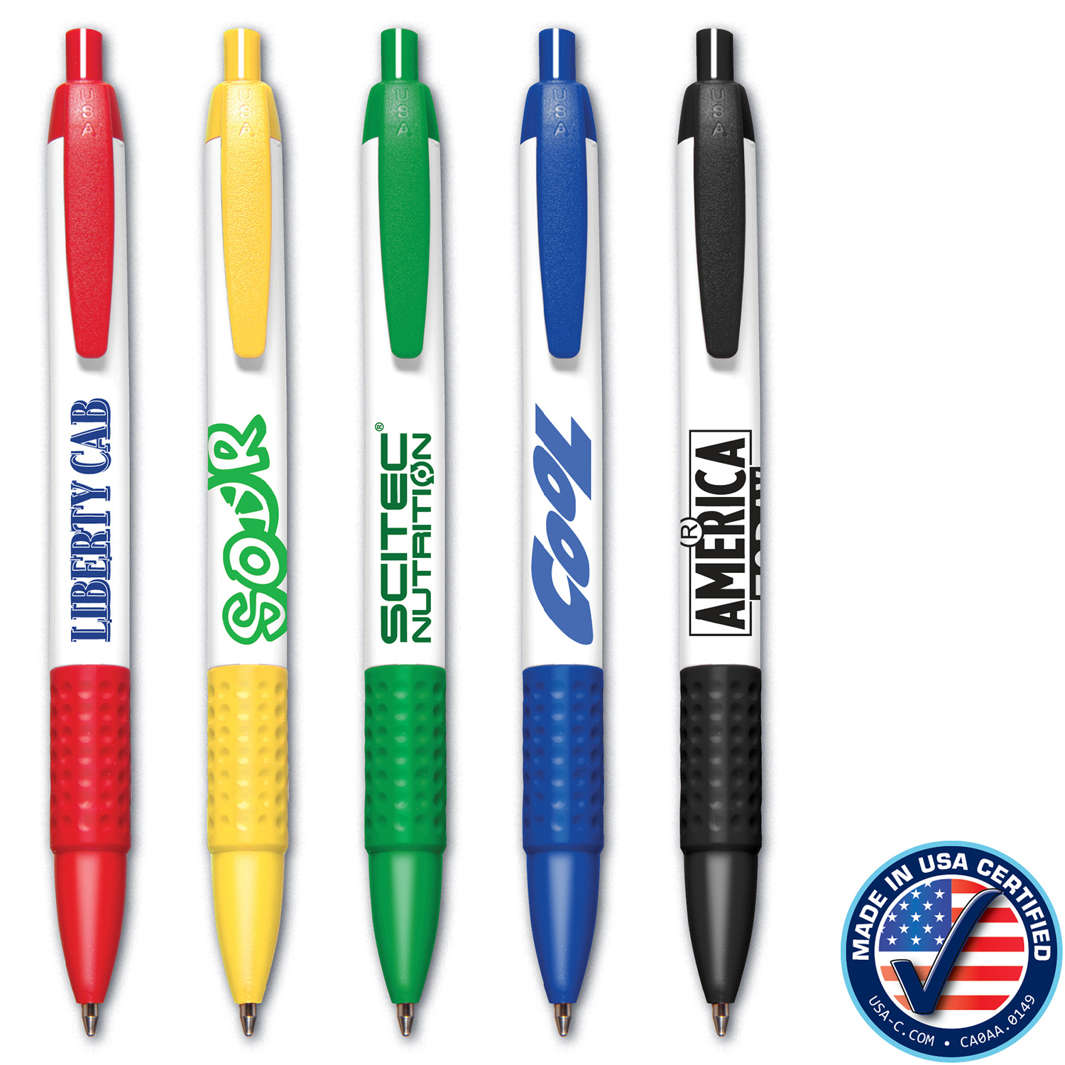 USA Liberty Grip Pen - White Barrel 1
