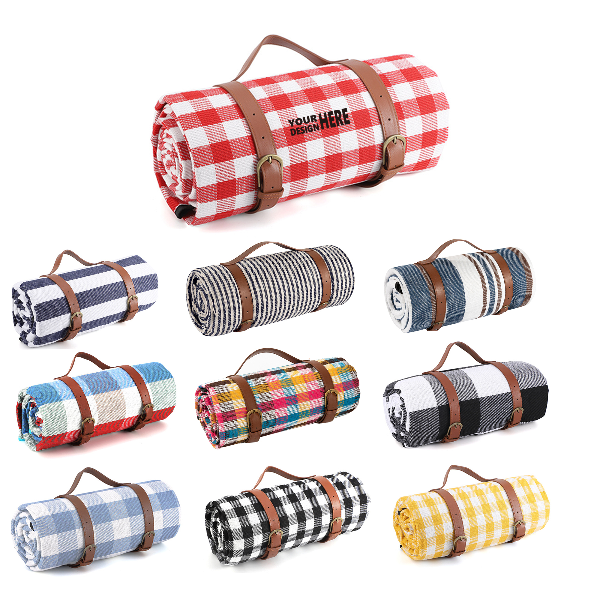 Outdoor Leather Carrying Handle Picnic Blanket 4