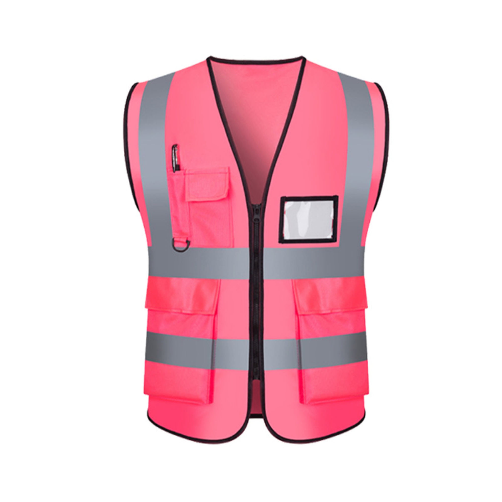 Zippered Utility Vest With Reflective Panels 4