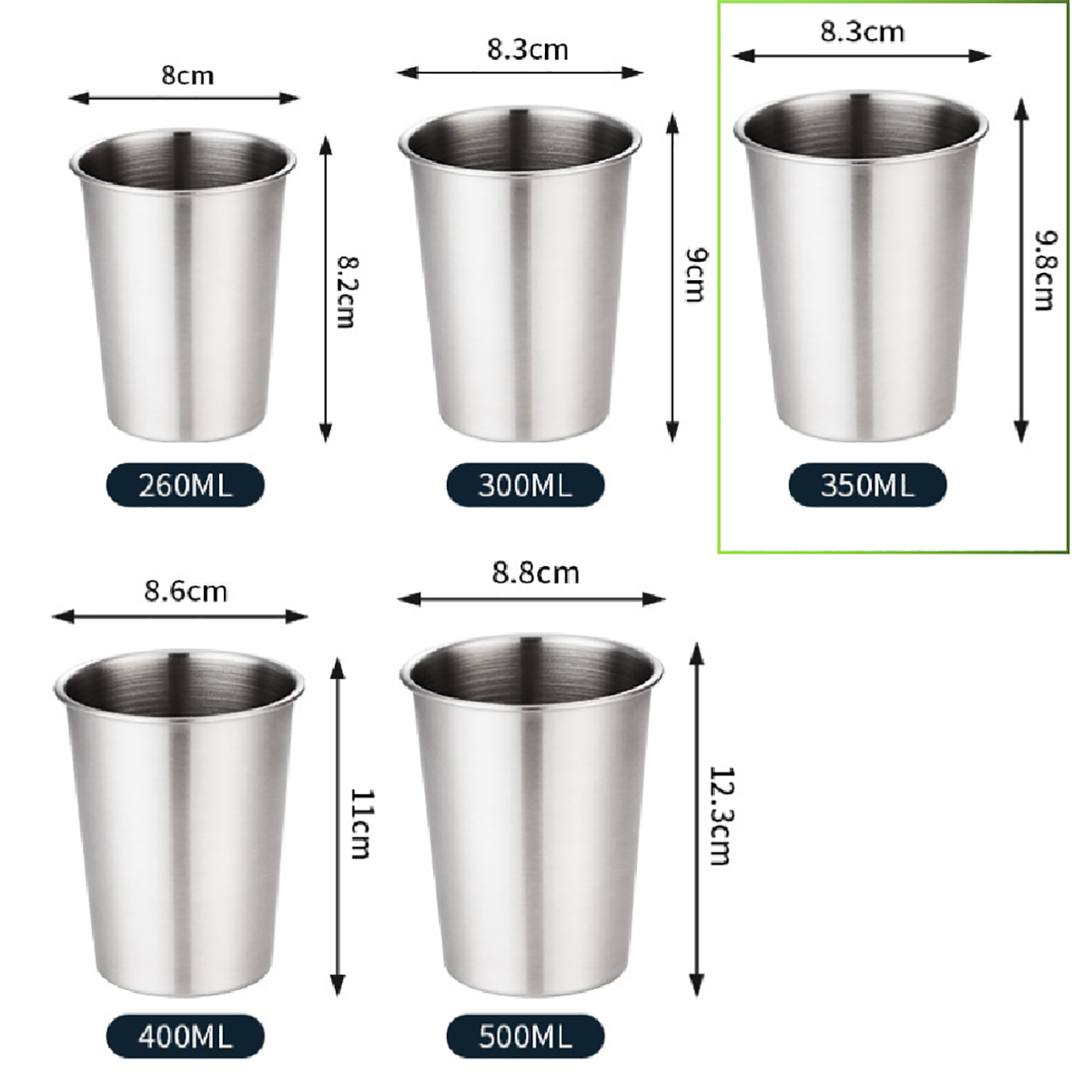 12oz Stainless Steel  Pint Cups 4