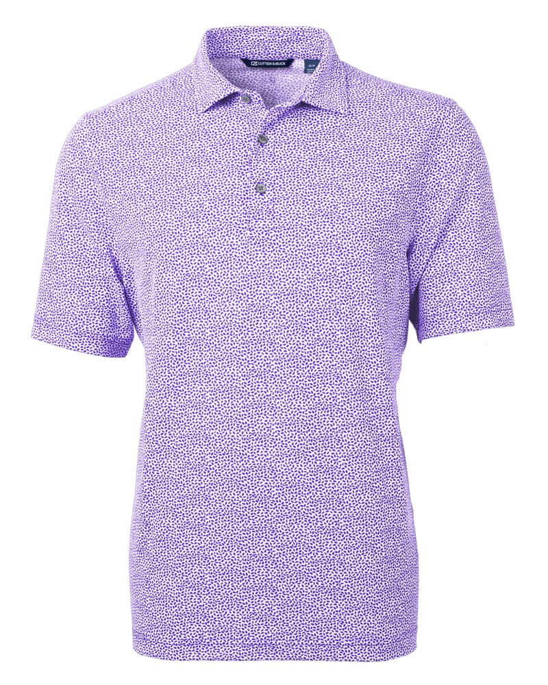 Cutter & Buck Virtue Recycled Botanical Print Featherlight Pique Mens  Polo 30