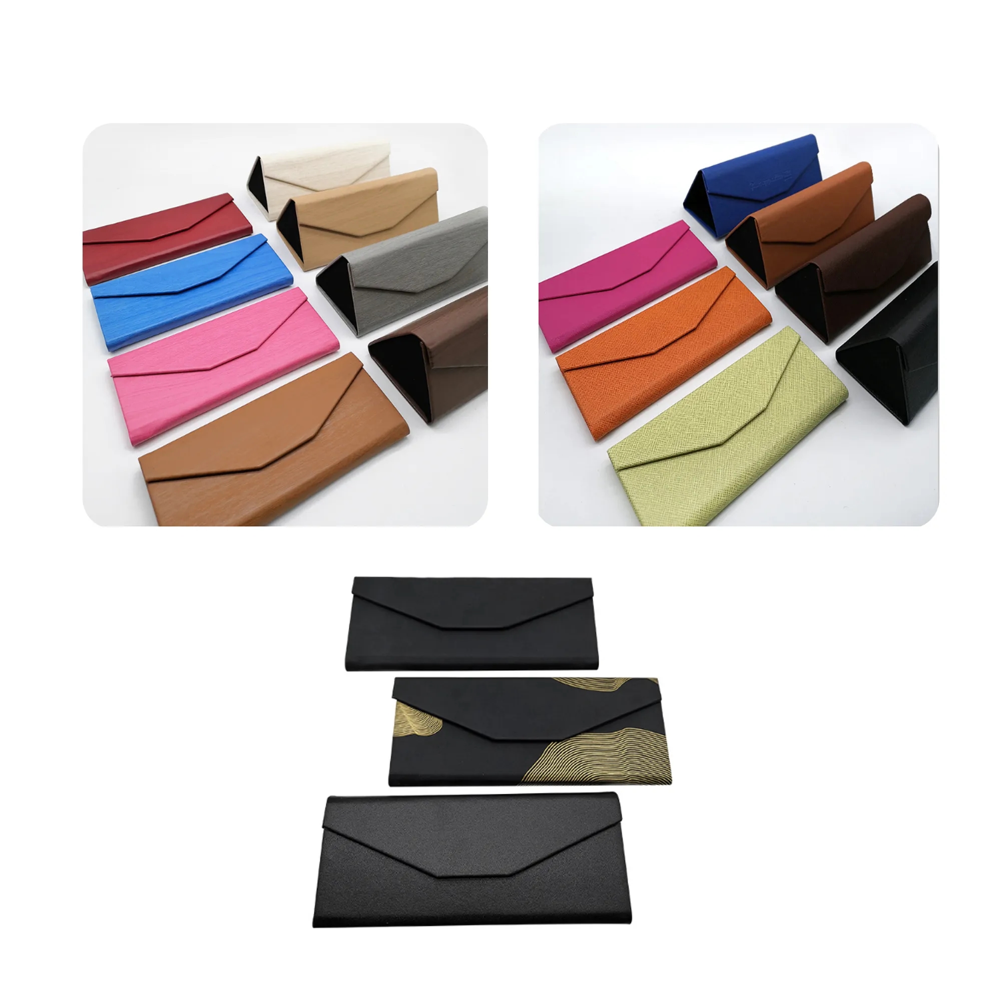 MOQ 50 PCS Foldable Leather Eyeglasses Case 1