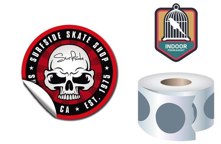 Roll Stickers / Decal - Indoor Permanent - 3.0" Diameter Round Shape 2