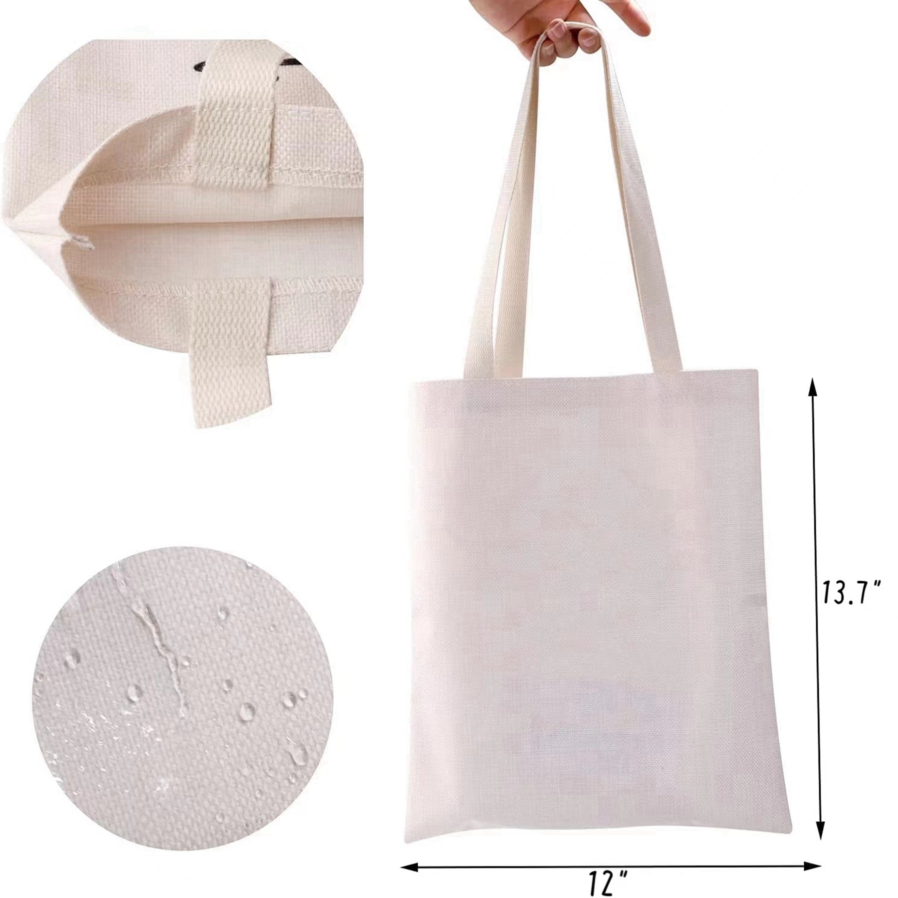Classic Canvas Tote Bag, custom tote bag with logo imprint 3