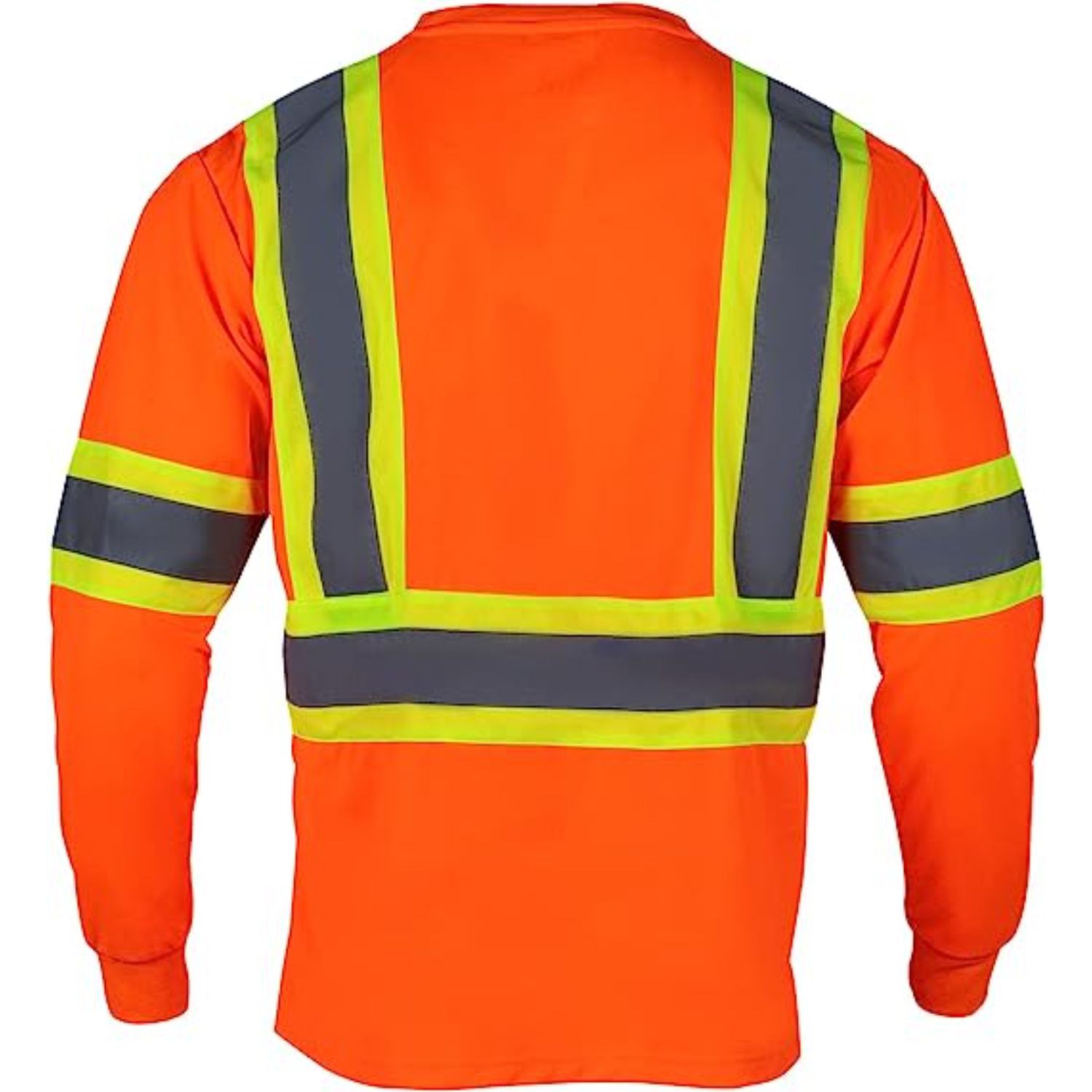 3.8 Oz. Polyester Class 3 Reflective Tape Safety T-Shirt with Pocket & Dual Mic Tab 7