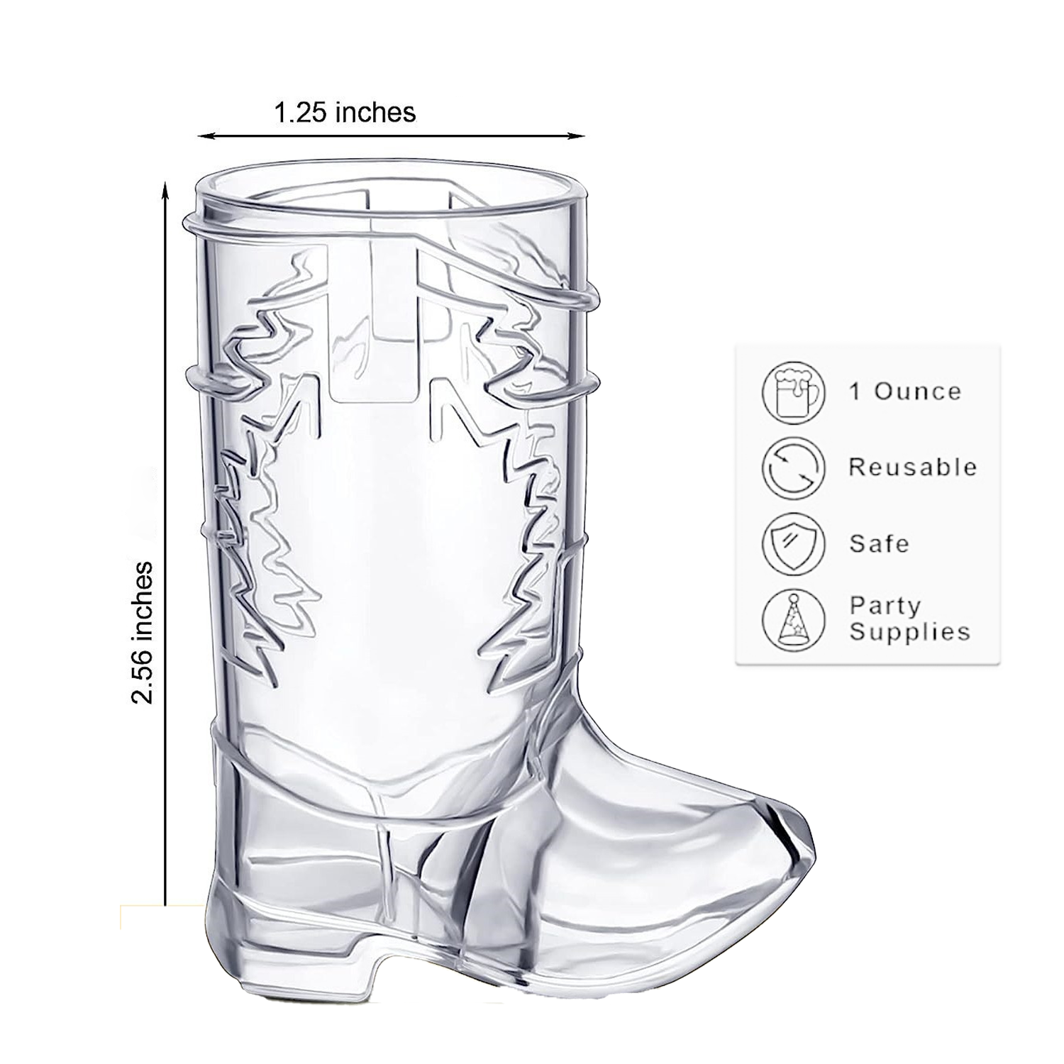 1 Oz Western Boot Shot wine Glass 2