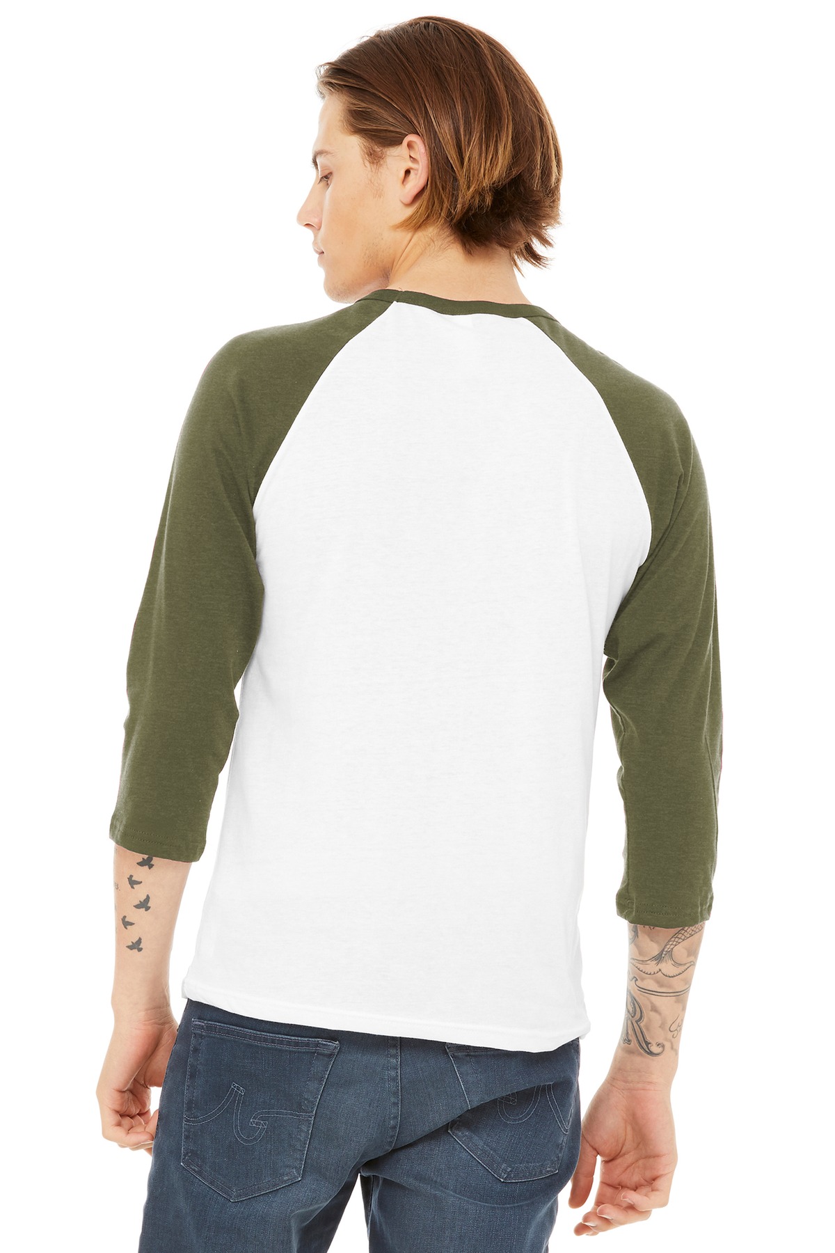 BELLA+CANVAS Unisex 3/4-Sleeve Baseball Tee. BC3200 25