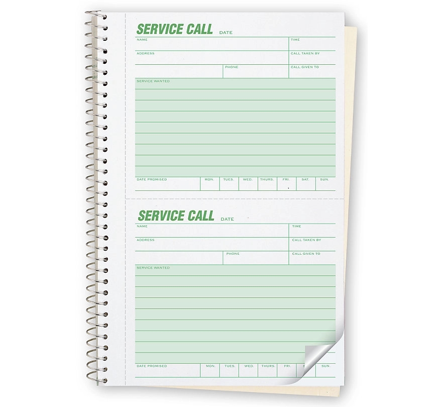 Service Call Books, Carbonless 2