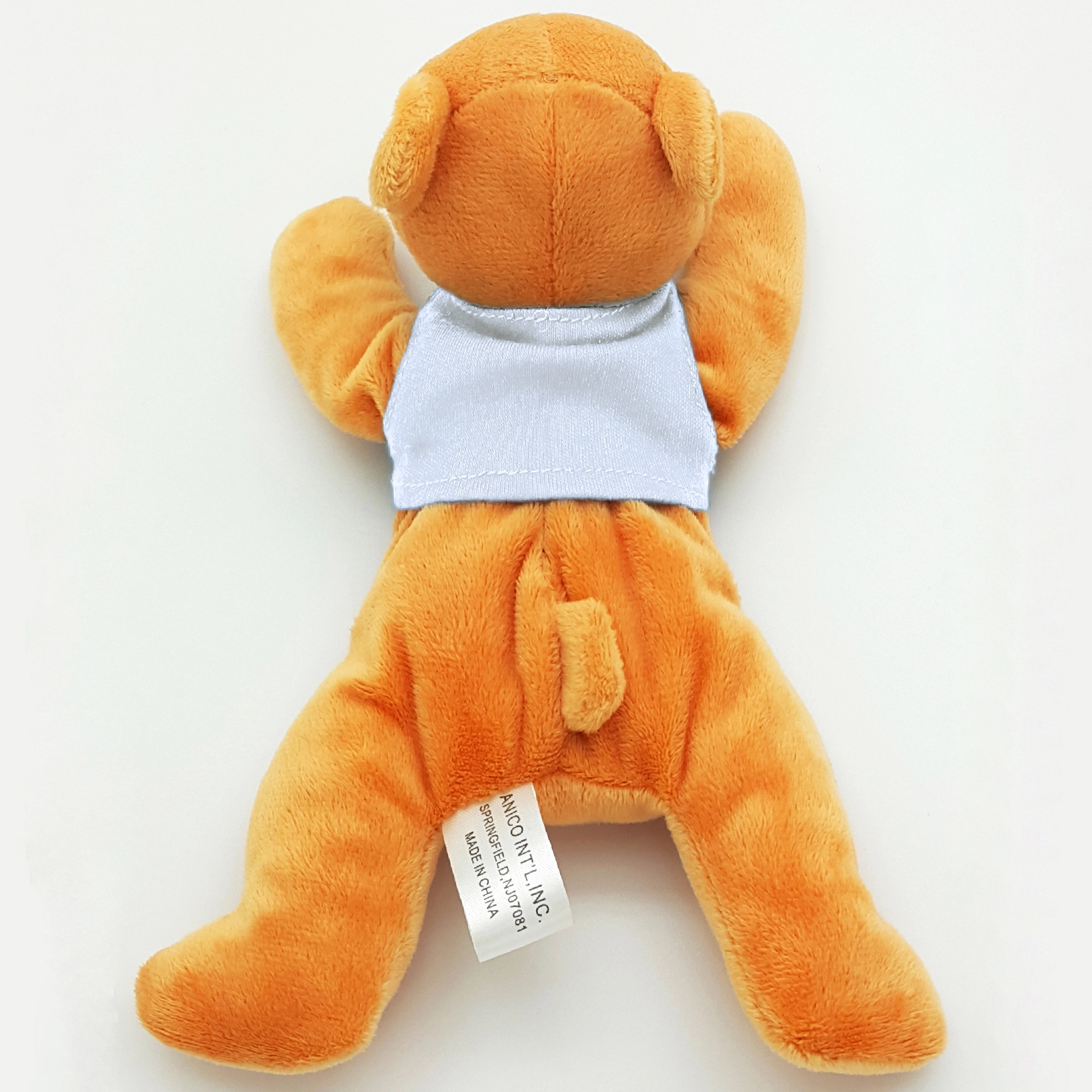 8" Laying Down Beanie Light Brown Bear 1