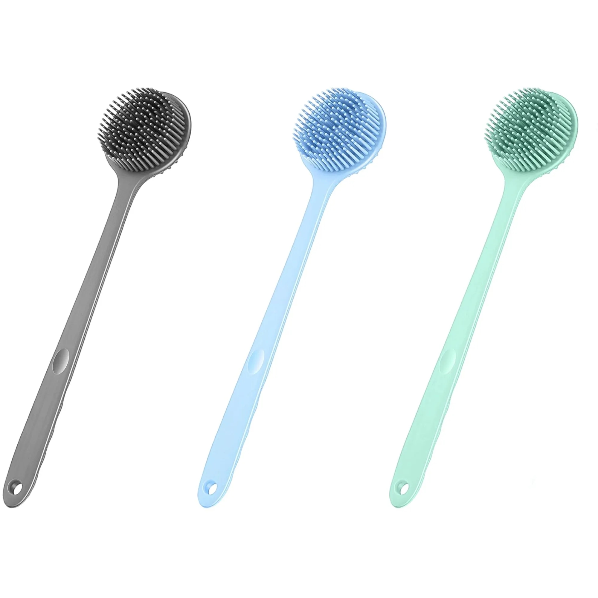 Double Sided Multi Functional Long Handled Bath Brush, promotional household item with logo imprint 5