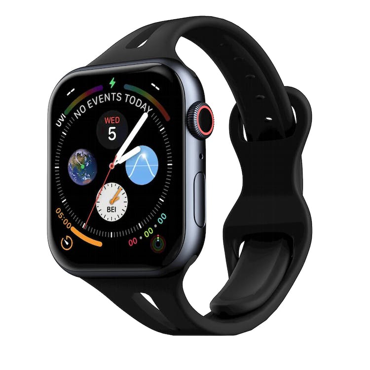 Apple Watch Sleek Silicone Bands - Black 42mm/44mm/45mm 1