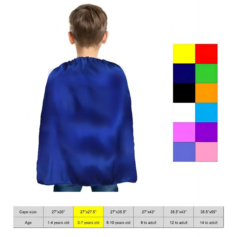 Super Hero Satin Cape For Kids(27" X 27.5") 3