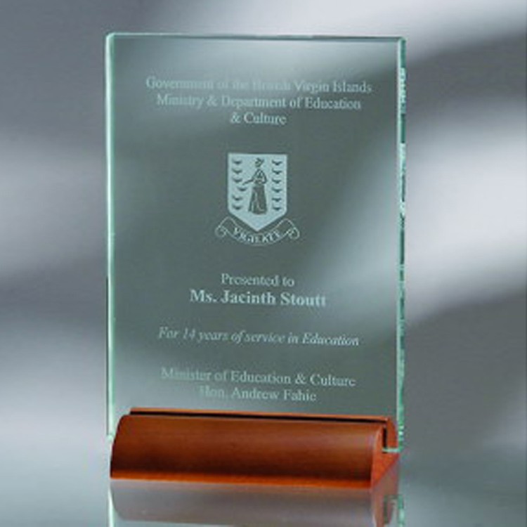 7" Award- Awards, Trophy, Plaque w/ Wood Base 4