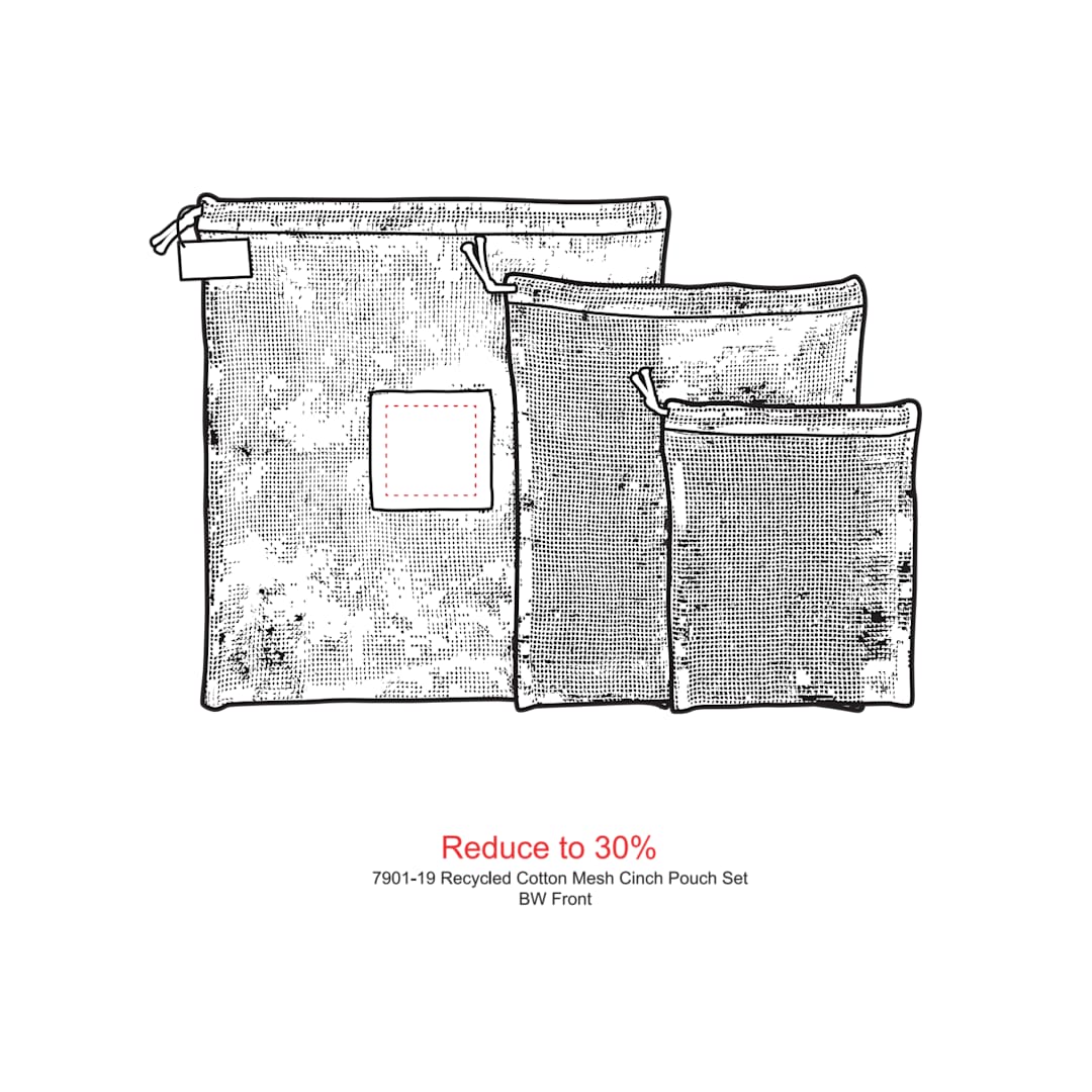 Recycled Cotton Mesh Cinch Pouch Set 2