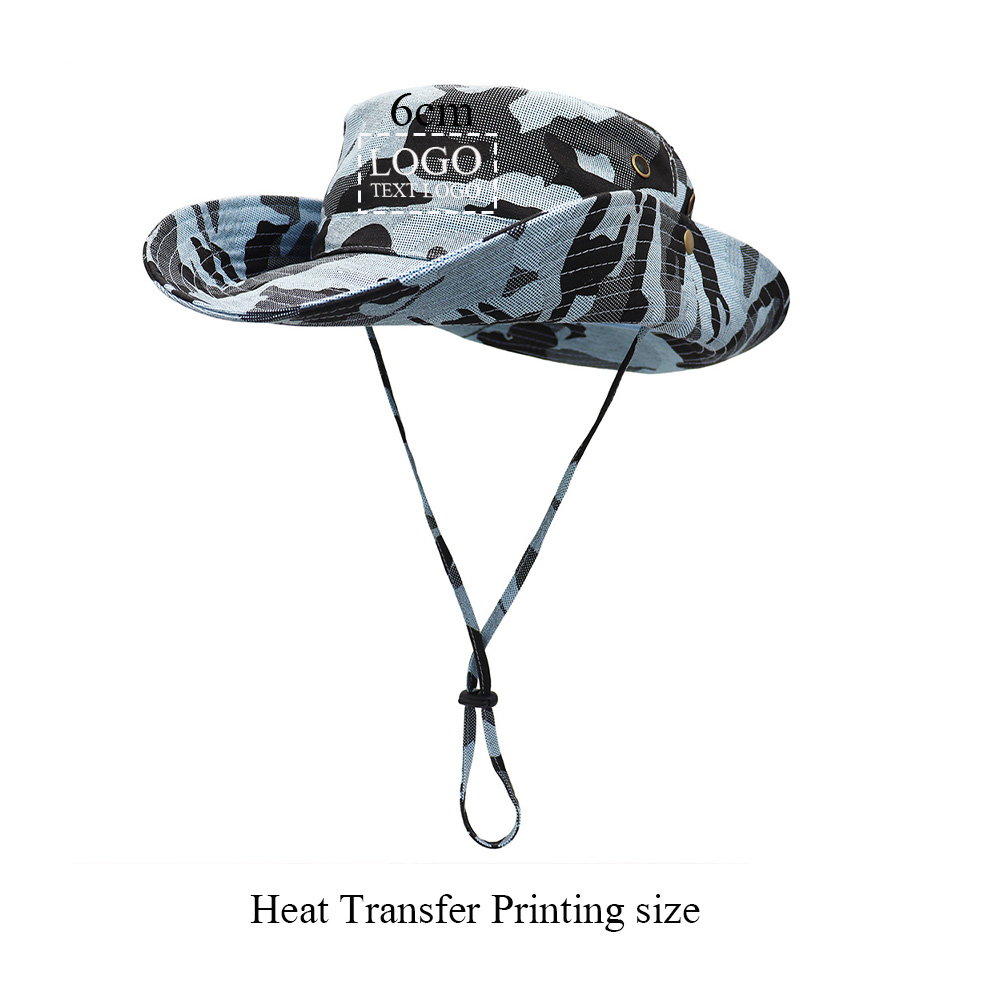Tactical Camouflage Large Brim Custom Bucket Hats 10