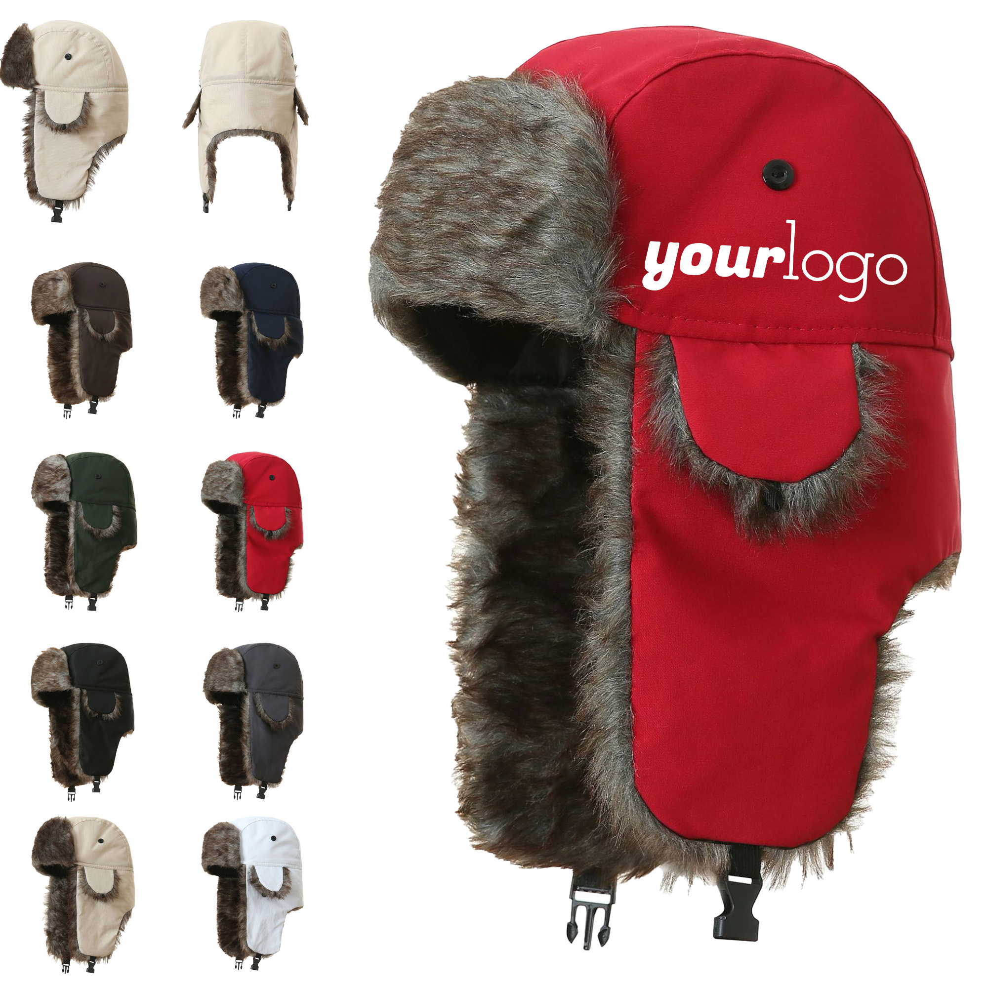 Insulated Faux Fur Aviator Hat for Snowy Conditions 1