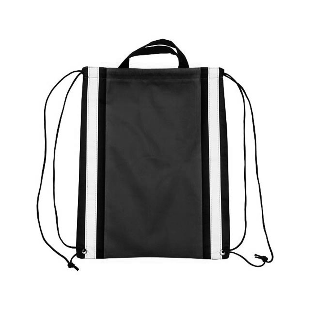 Vertical Reflective Drawstring Backpack Tote 15
