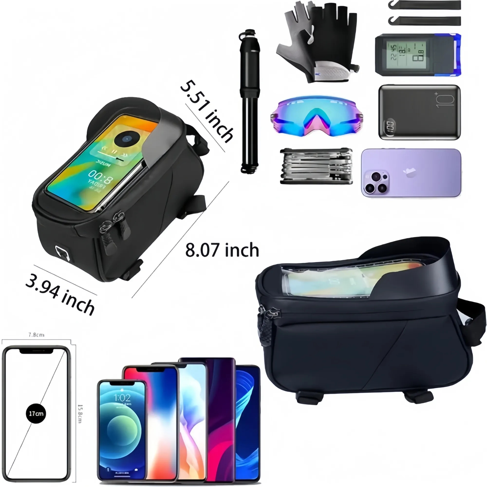 Bicycle Phone Front Frame Bag 7
