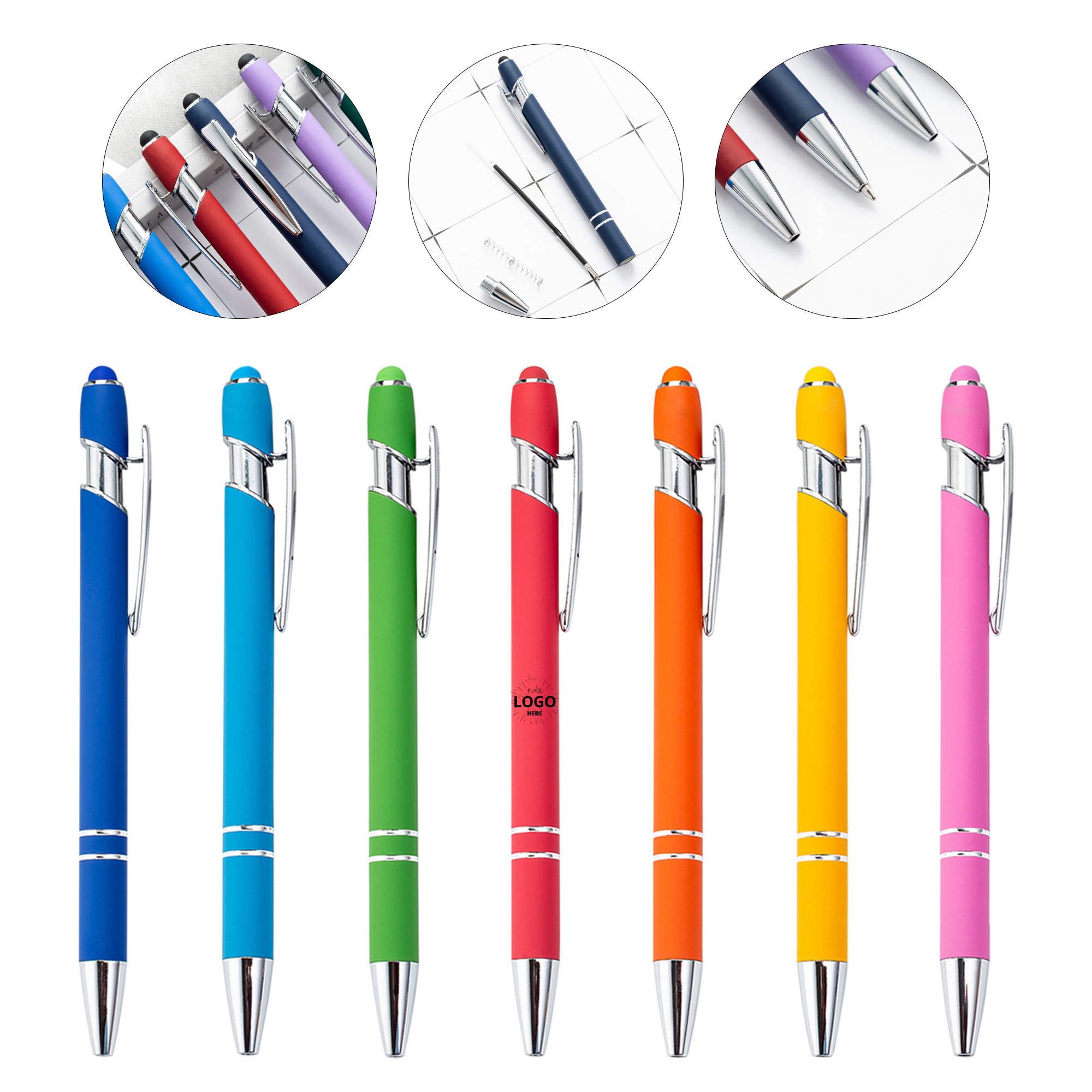 Rainbow Soft Touch Stylus Ballpoint Pen 2